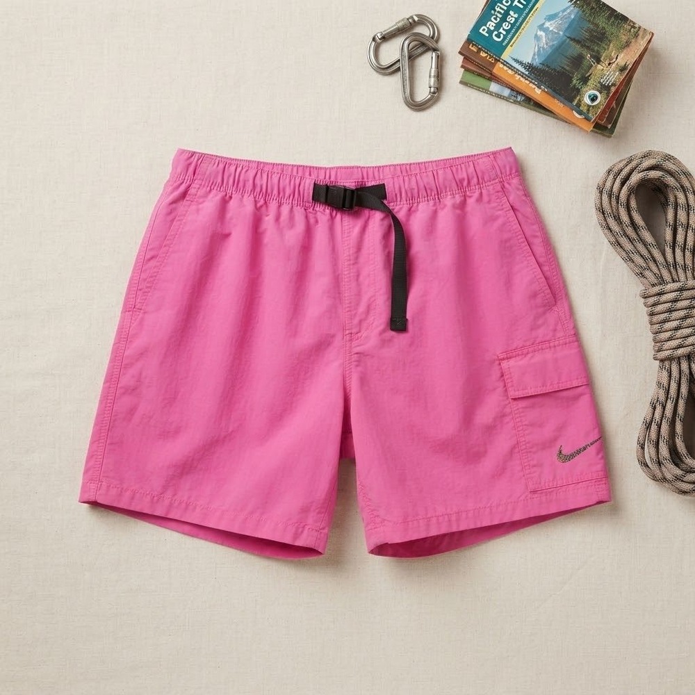 Nike Swim Shorts Women XL Pink Cargo Belted Packable Gorpcore NESSE469-652